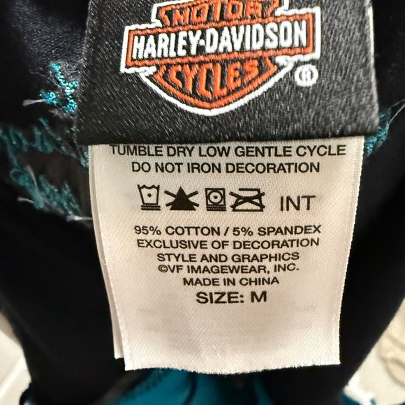 Harley-Davidson Teal and Black Tube Top - Size M - Picture 6 of 6